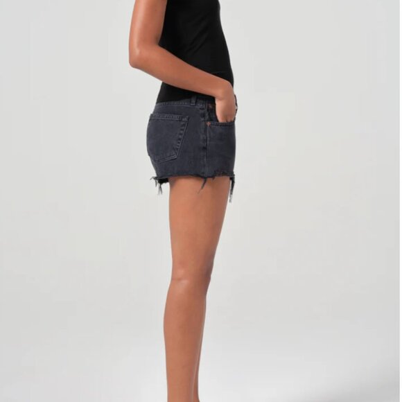 AGOLDE Parker Frayed Hem Black Denim Vintage - Picture 6 of 6